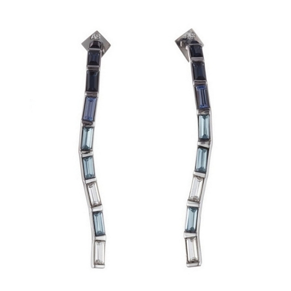 Alexis Bittar Silver Blue Earrings - Picture 2 of 8
